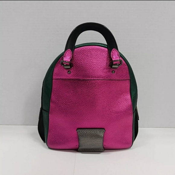 COACH Multicolor Andi Colorblock Metallic Satchel Purse Handbag Tote - Picture 2 of 8